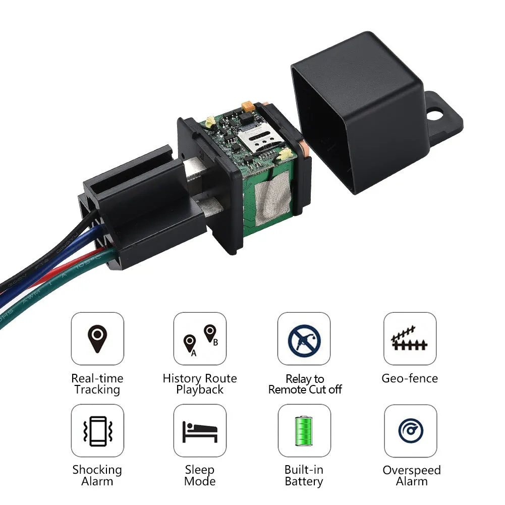 2G-ST-907 GPS vehicle tracking device measuring 15x10x2mm with vibration alarm and power cut detection