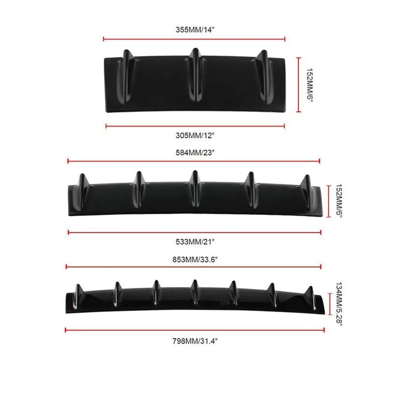 Automotive universal rear spoiler made of ABS plastic in bright black finish for GM cars