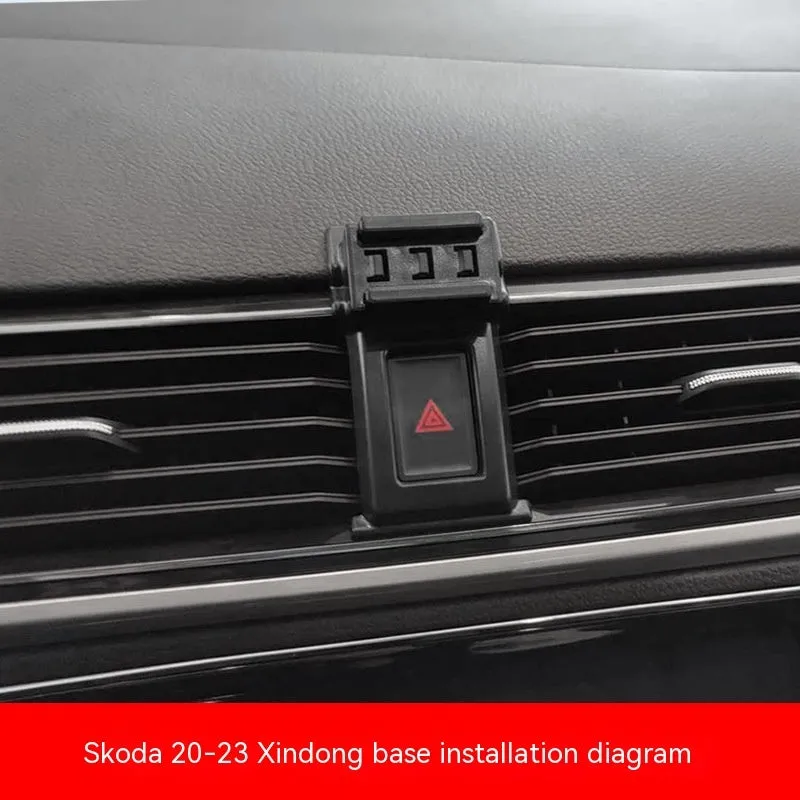 Snap-on car phone bracket for Škoda vehicles with air vent mounting