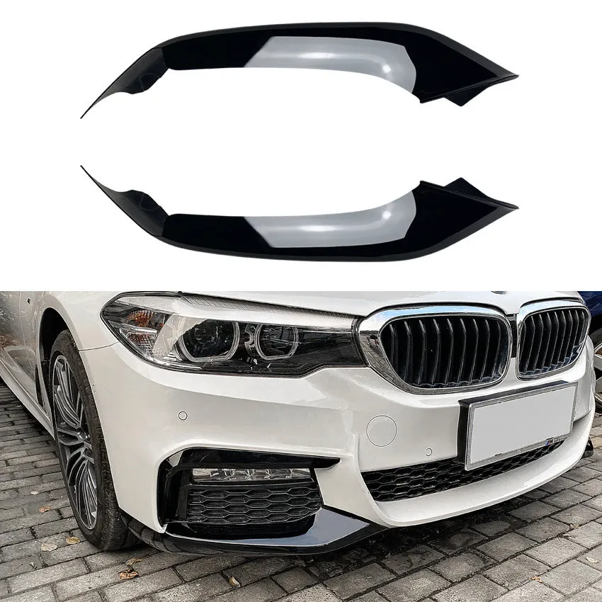 Pair of front Cornerite car stickers for BMW 5 Series G30 early M Sport 530i 2018-2020 carbon fibre pattern