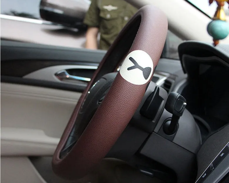 Korean cute cartoon steering wheel cover in microfiber leather for 38cm wheels