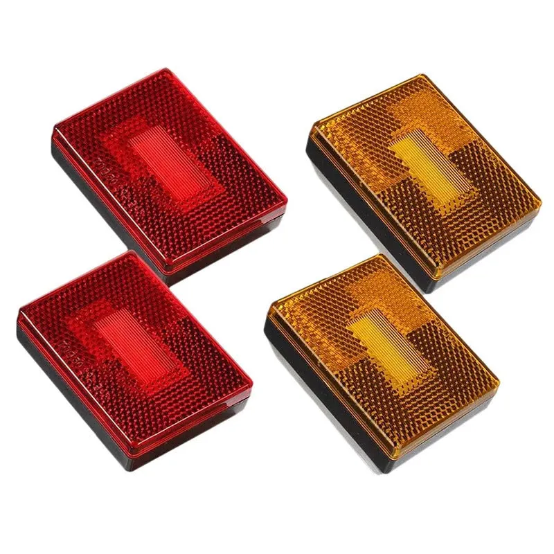 Red LED trailer side clearance light with transparent PC lens and 19cm wire.
