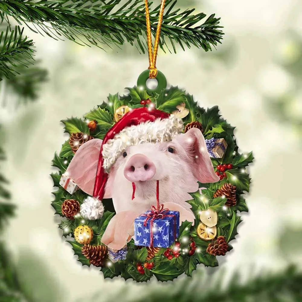 Sleeping dog angel acrylic pendant hanging ornament for car home door decor 10cm