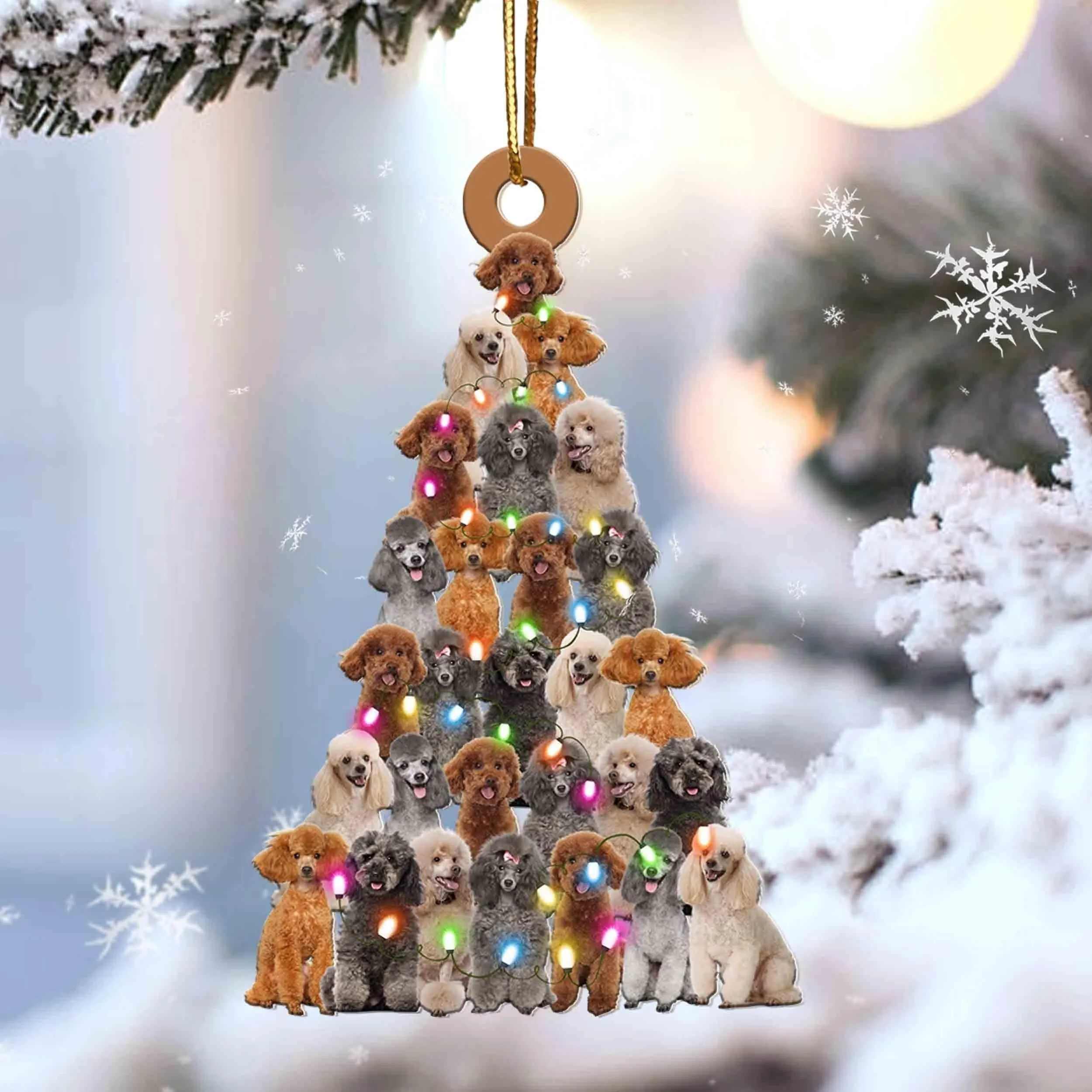 Sleeping dog angel acrylic pendant hanging ornament for car home door decor 10cm