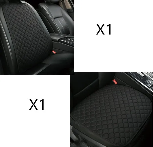 Flax car seat cover protector in linen fabric, beige colour, universal fit for front seat
