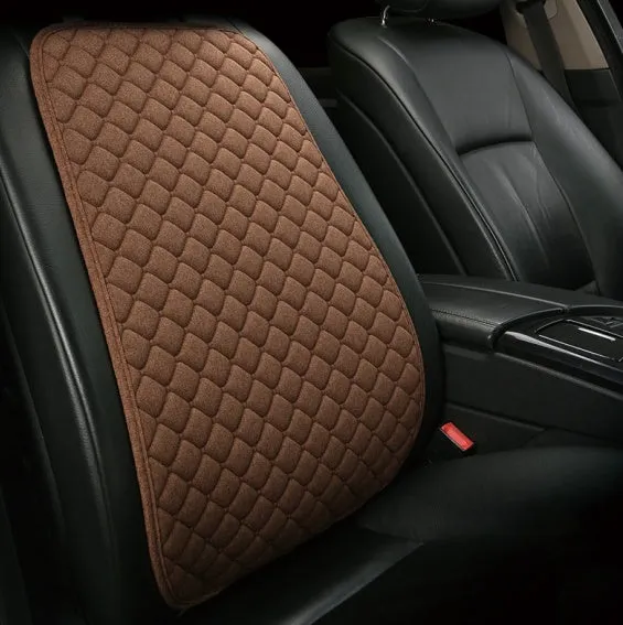 Flax car seat cover protector in linen fabric, beige colour, universal fit for front seat