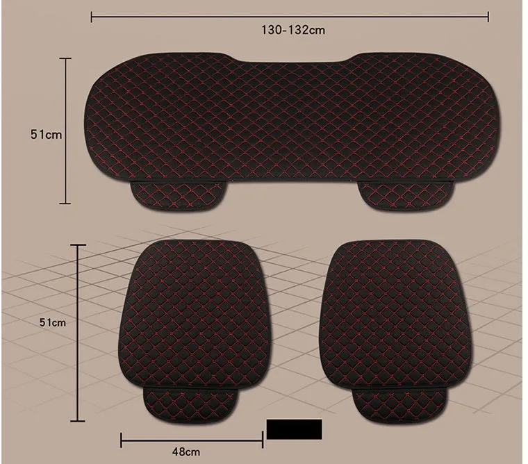 Flax car seat cover protector in linen fabric, beige colour, universal fit for front seat