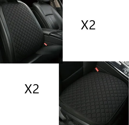 Flax car seat cover protector in linen fabric, beige colour, universal fit for front seat