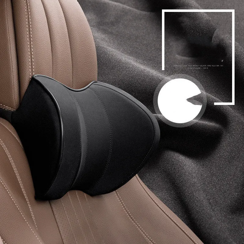 Memory foam car headrest neck pillow in black and red colour for driving comfort and neck support