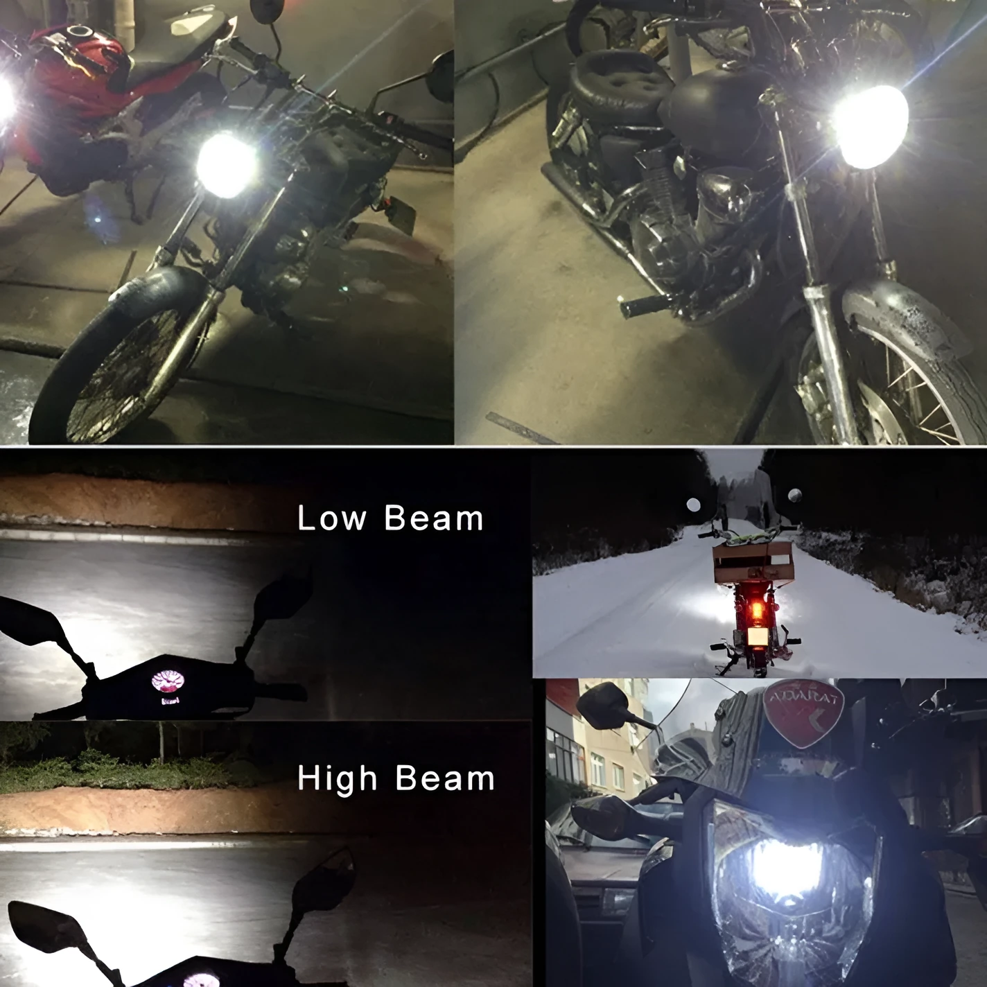 Motorcycle LED headlight unit with aluminium housing and M4/H6 base fittings