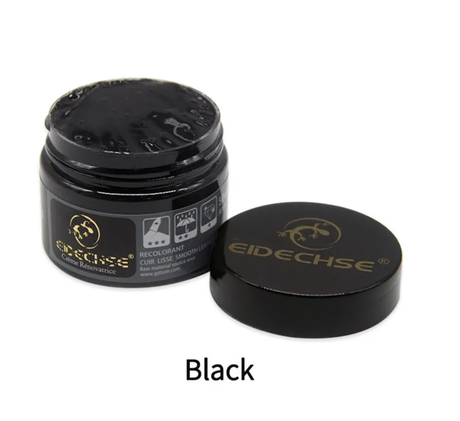 Leather repair cream 50ml container for car seat colour restoration in multiple colours including black and brown