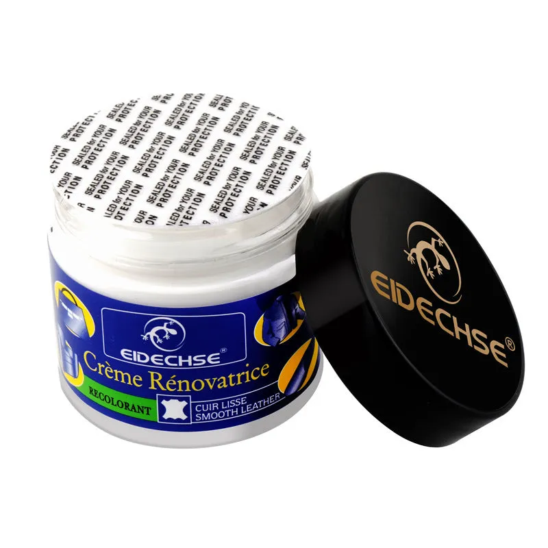Leather repair cream 50ml container for car seat colour restoration in multiple colours including black and brown