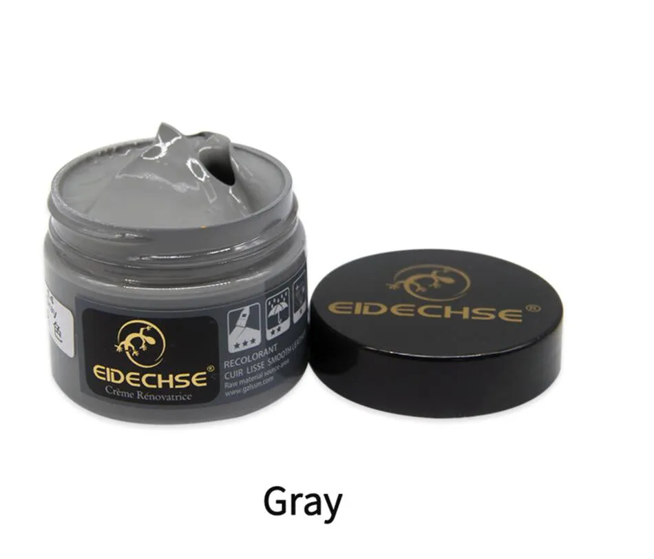 Leather repair cream 50ml container for car seat colour restoration in multiple colours including black and brown