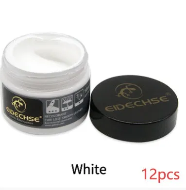 Leather repair cream 50ml container for car seat colour restoration in multiple colours including black and brown