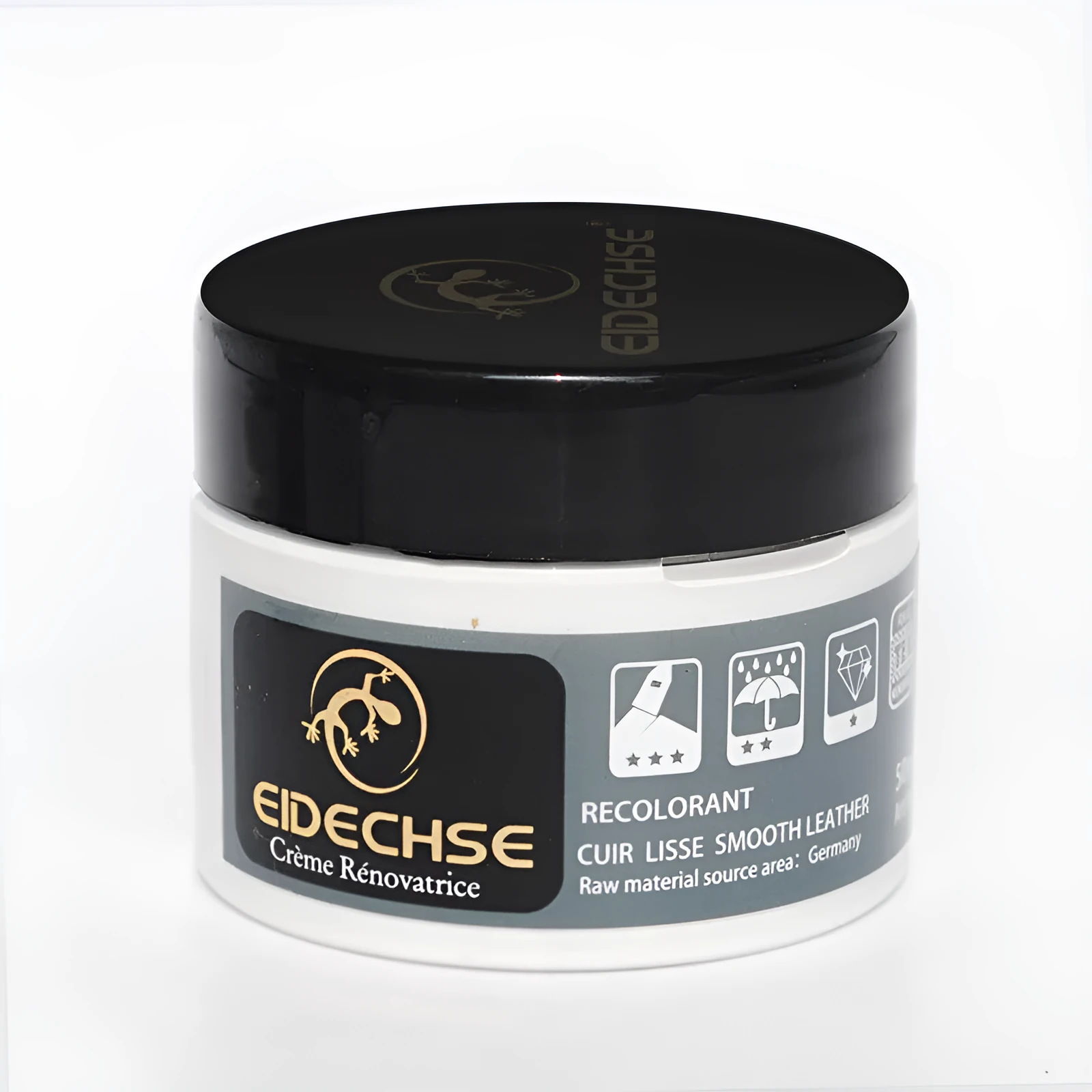 Leather repair cream 50ml container for car seat colour restoration in multiple colours including black and brown