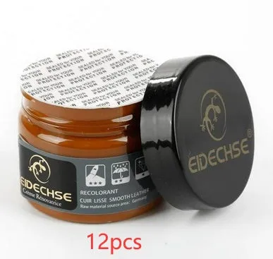 Leather repair cream 50ml container for car seat colour restoration in multiple colours including black and brown
