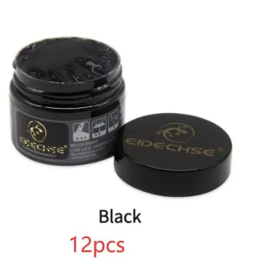 Leather repair cream 50ml container for car seat colour restoration in multiple colours including black and brown