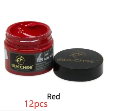 Leather repair cream 50ml container for car seat colour restoration in multiple colours including black and brown