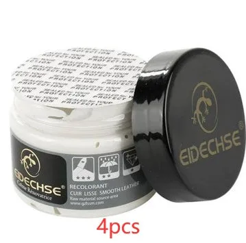 Leather repair cream 50ml container for car seat colour restoration in multiple colours including black and brown