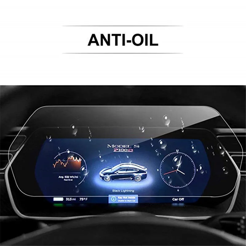 Dashboard Screen Protector for Tesla Model X and Model S 13 Inch 283.6x103.2mm Straight Edge Nano-Layer Fingerprint Oil Layer Oleophobic High Transparency 4 Hours Tempering Touch Responsive Explosion-Proof Crack Special Colloid