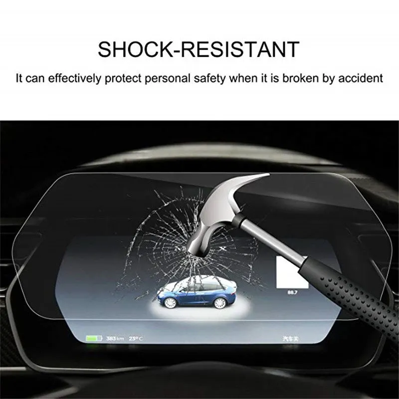 Dashboard Screen Protector for Tesla Model X and Model S 13 Inch 283.6x103.2mm Straight Edge Nano-Layer Fingerprint Oil Layer Oleophobic High Transparency 4 Hours Tempering Touch Responsive Explosion-Proof Crack Special Colloid