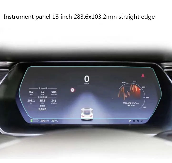 Dashboard Screen Protector for Tesla Model X and Model S 13 Inch 283.6x103.2mm Straight Edge Nano-Layer Fingerprint Oil Layer Oleophobic High Transparency 4 Hours Tempering Touch Responsive Explosion-Proof Crack Special Colloid
