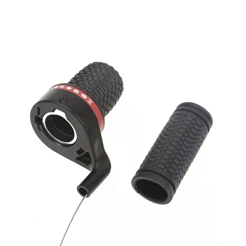 Black bicycle handlebar rotary governor shifting handle set with cables and grips for mountain bike