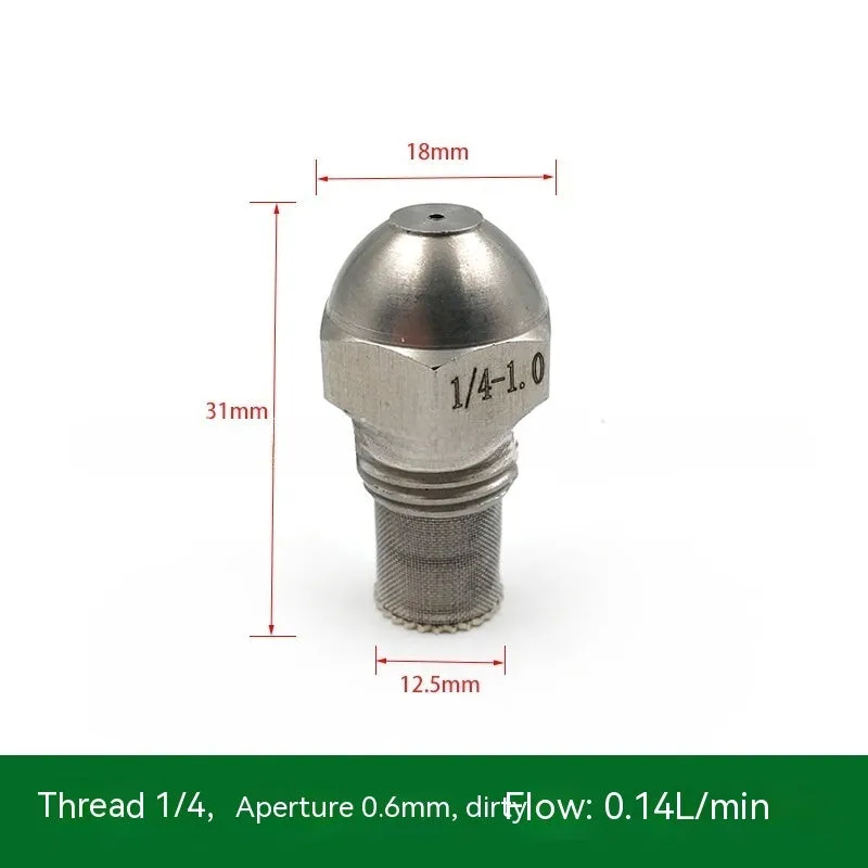304 stainless steel industrial spray nozzle with external thread and two-point orifice