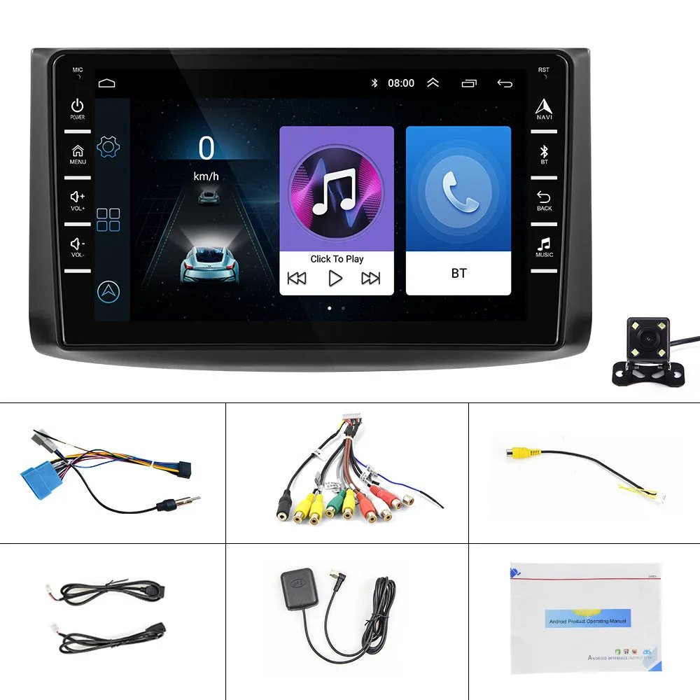 HD 8-inch touch screen Android 9.1 car navigation for Chevrolet Lefeng black plastic metal construction