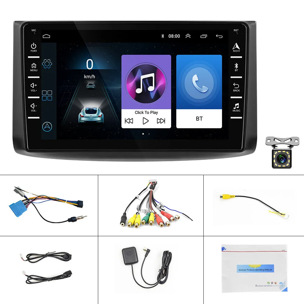 HD 8-inch touch screen Android 9.1 car navigation for Chevrolet Lefeng black plastic metal construction