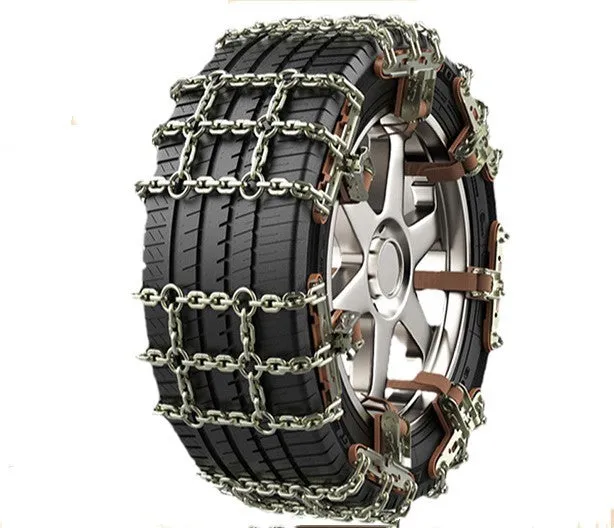 Steel car tyre anti-skid chain strips for snow emergency use, fitting sedan and SUV tyres 165-265mm width