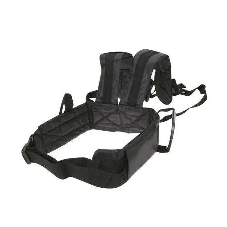 Black polyester electric car safety harness for children aged 1-12 with double shoulder straps