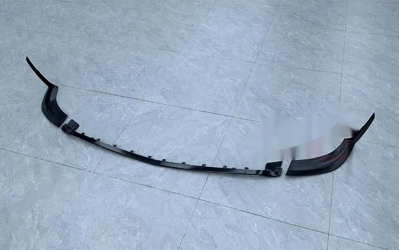 Front car bumper lip spoiler in Bright Black finish, universal fit single-piece design