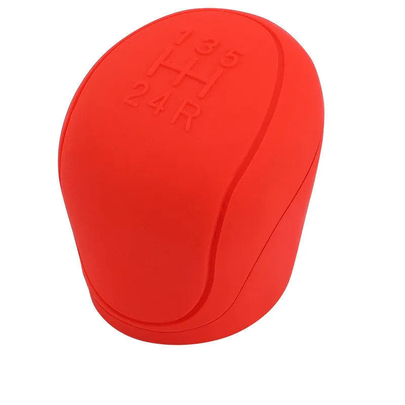 Universal silicone car gear cover in black with non-slip textured surface for driving