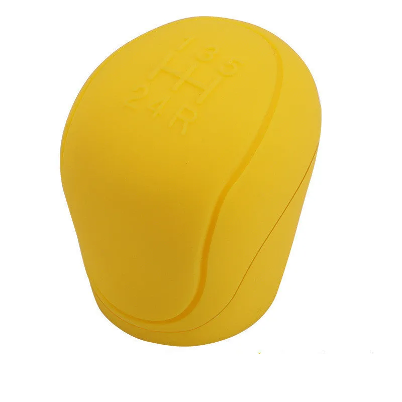 Universal silicone car gear cover in black with non-slip textured surface for driving