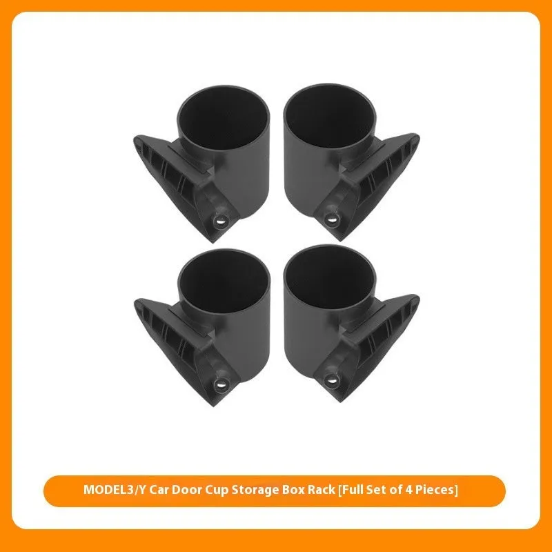 Tesla Model Y Model 3 door cup holder stopper pad ABS plastic black 2 piece set front driver co-pilot