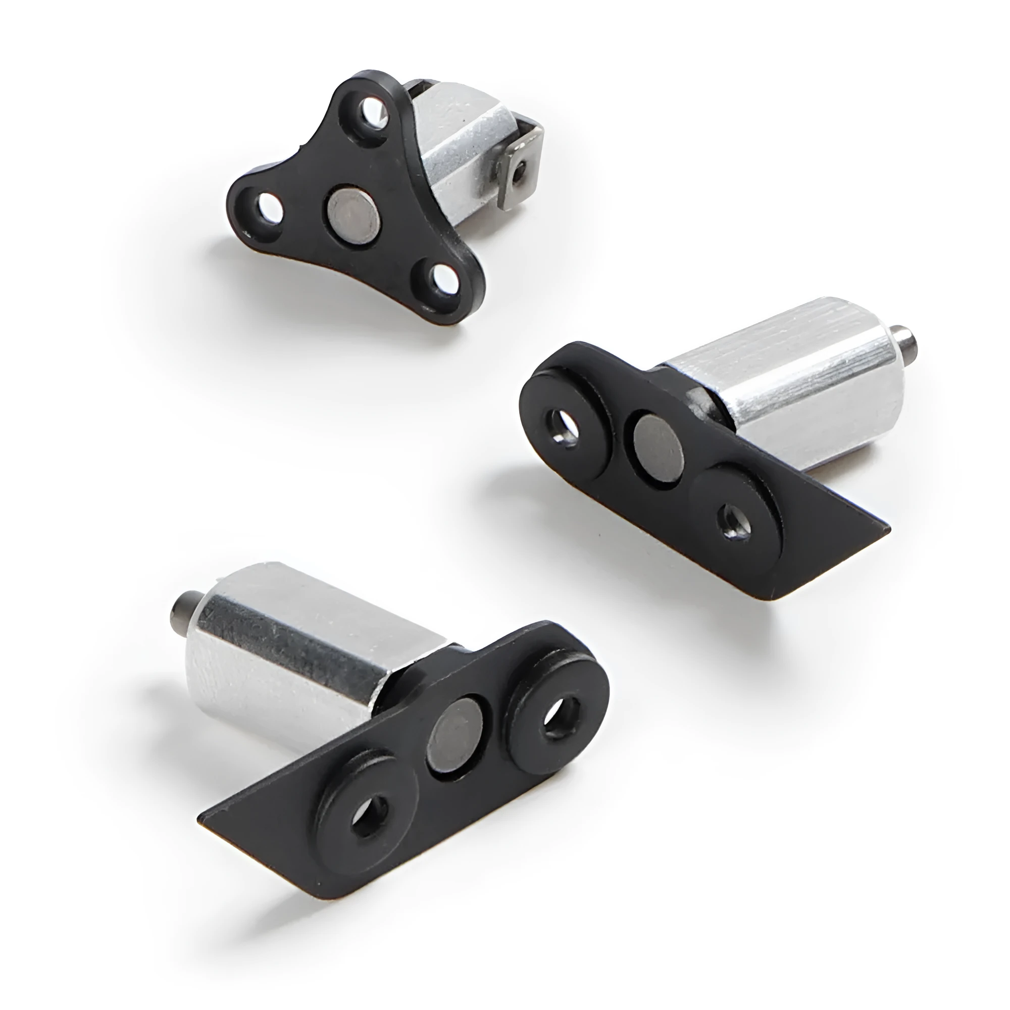 Metal drone motor rotating shaft front and rear arm replacement part on white background