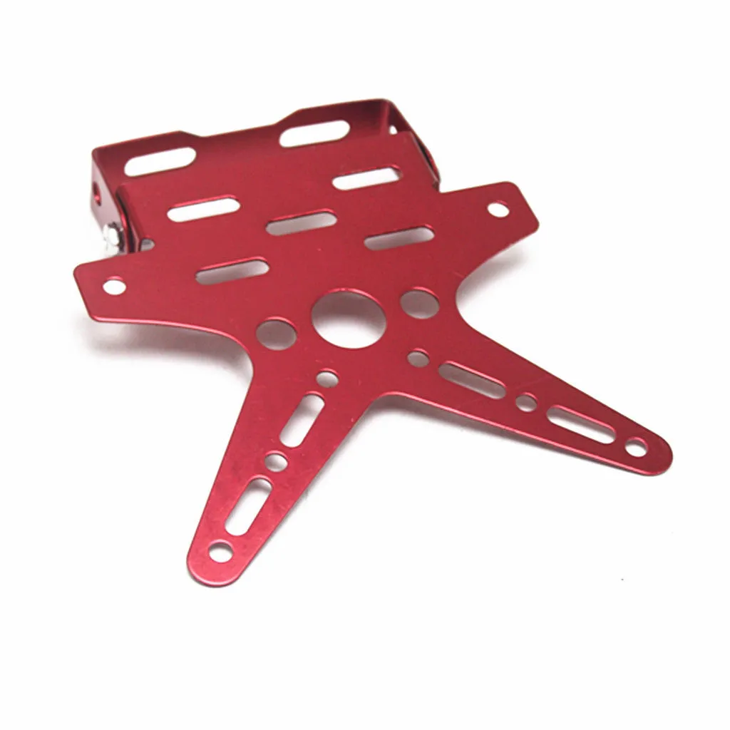Aluminium alloy bat-shaped motorcycle licence plate frame in silver, adjustable angle, length 16.8 cm width 16 cm