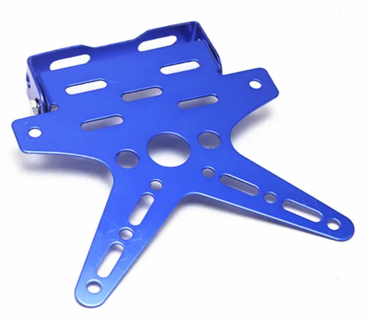 Aluminium alloy bat-shaped motorcycle licence plate frame in silver, adjustable angle, length 16.8 cm width 16 cm