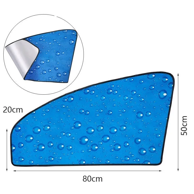 Single layer retractable magnetic car curtain silver coated cloth with steel wire frame installed on car window rail
