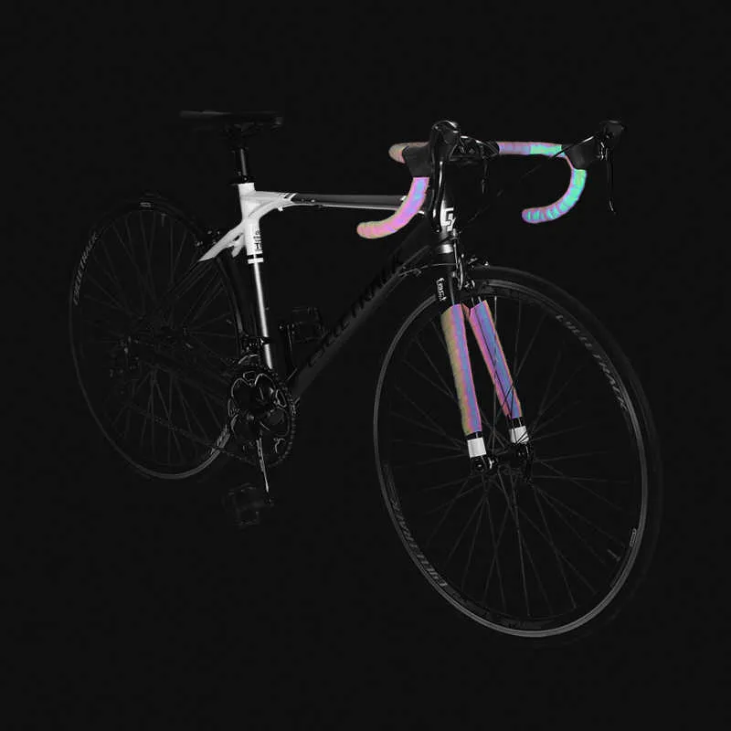 CX-85 reflective rainbow handlebar tape 2150mm x 30mm in Original Black finish on bicycle handlebars