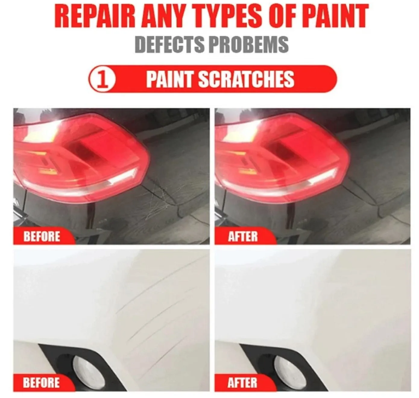 Car scratch repair polishing wax with distribution towel and magic sponge for paint restoration