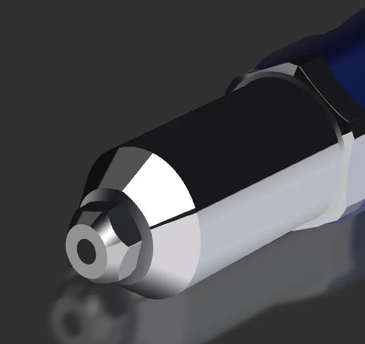 Electric rivet gun set with carbon steel body, blue and black, 160mm length, includes blind rivets and converters