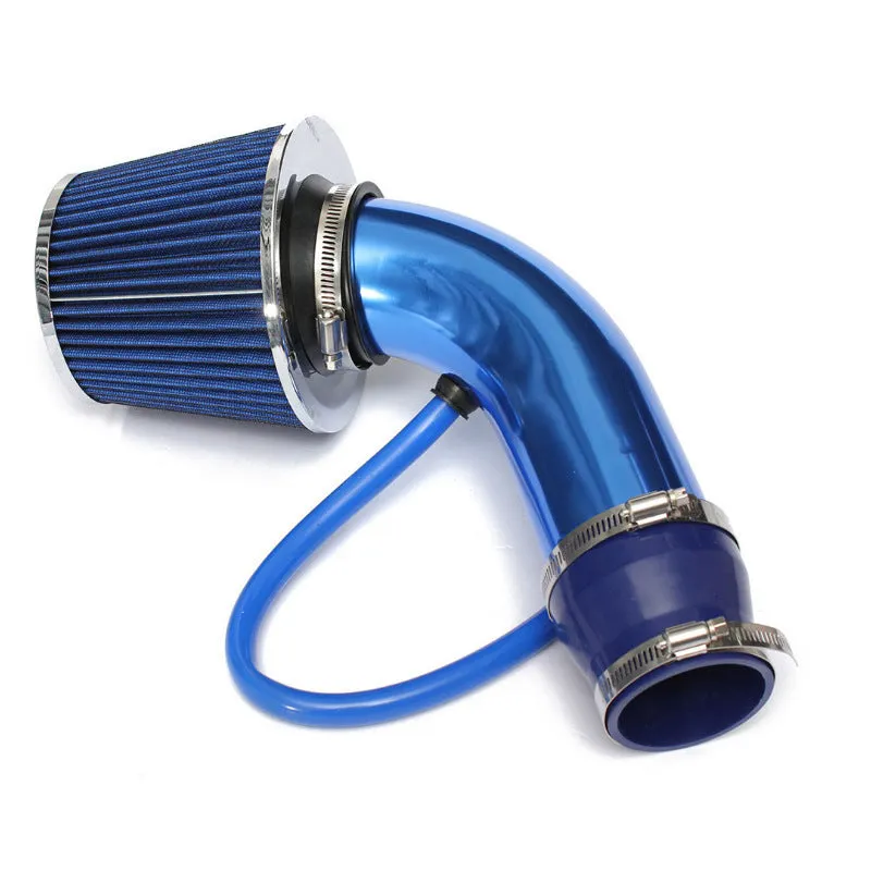Car high flow air intake package with mushroom head filter and aluminium alloy pipe in carbon fibre pattern