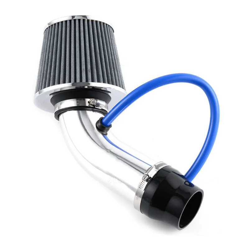 Car high flow air intake package with mushroom head filter and aluminium alloy pipe in carbon fibre pattern