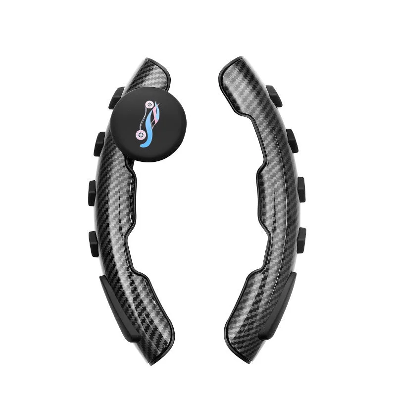 Steering wheel booster ball with ABS and rubber construction in carbon fibre black finish, 22cm height