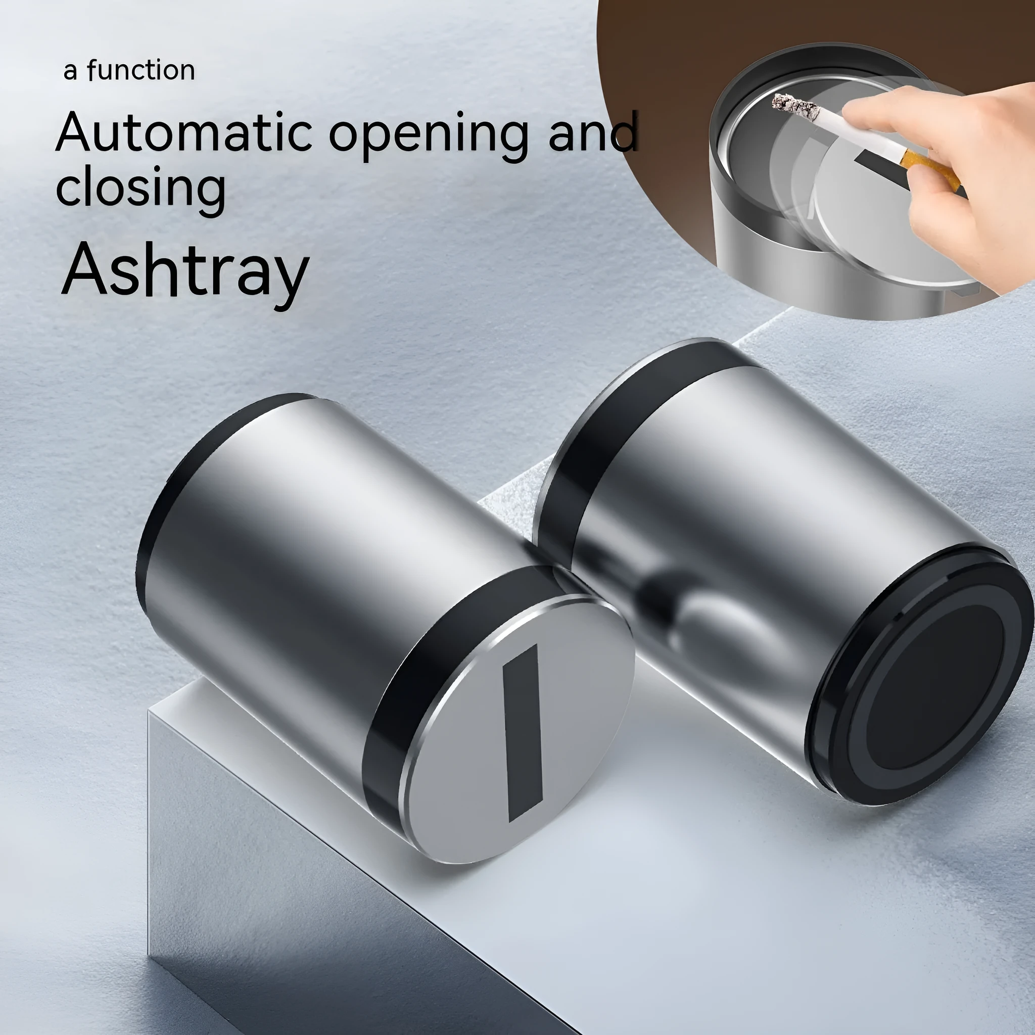 Silver intelligent induction ashtray with automatic opening infrared sensor