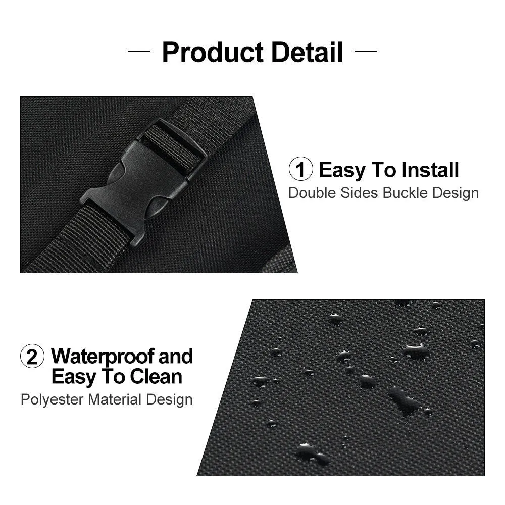 Waterproof dog kennel mat in black made from 600D Oxford cloth for car rear seat protection.