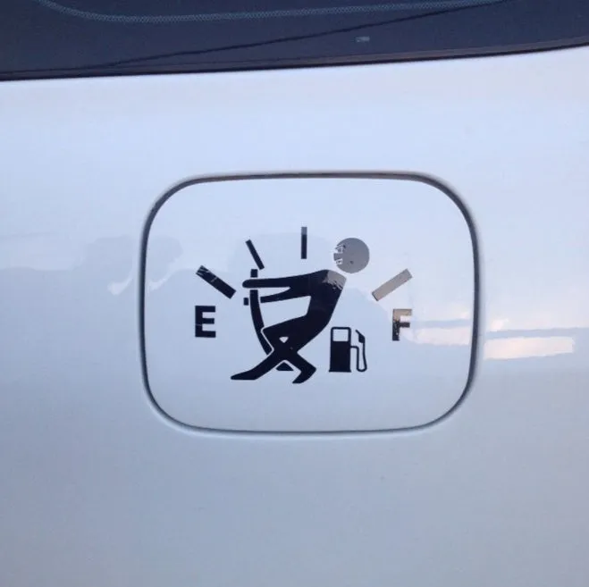 12.7cm x 9cm reflective insufficient oil warning sticker for fuel truck in black