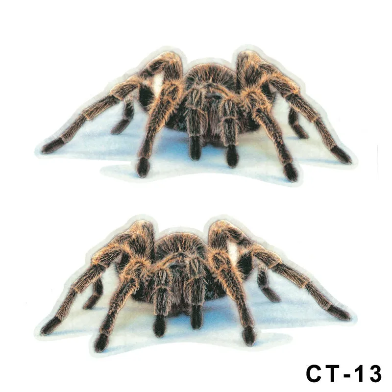 3D simulation matte frosted car sticker with micro-pressure technology showing realistic spider detail on vehicle body
